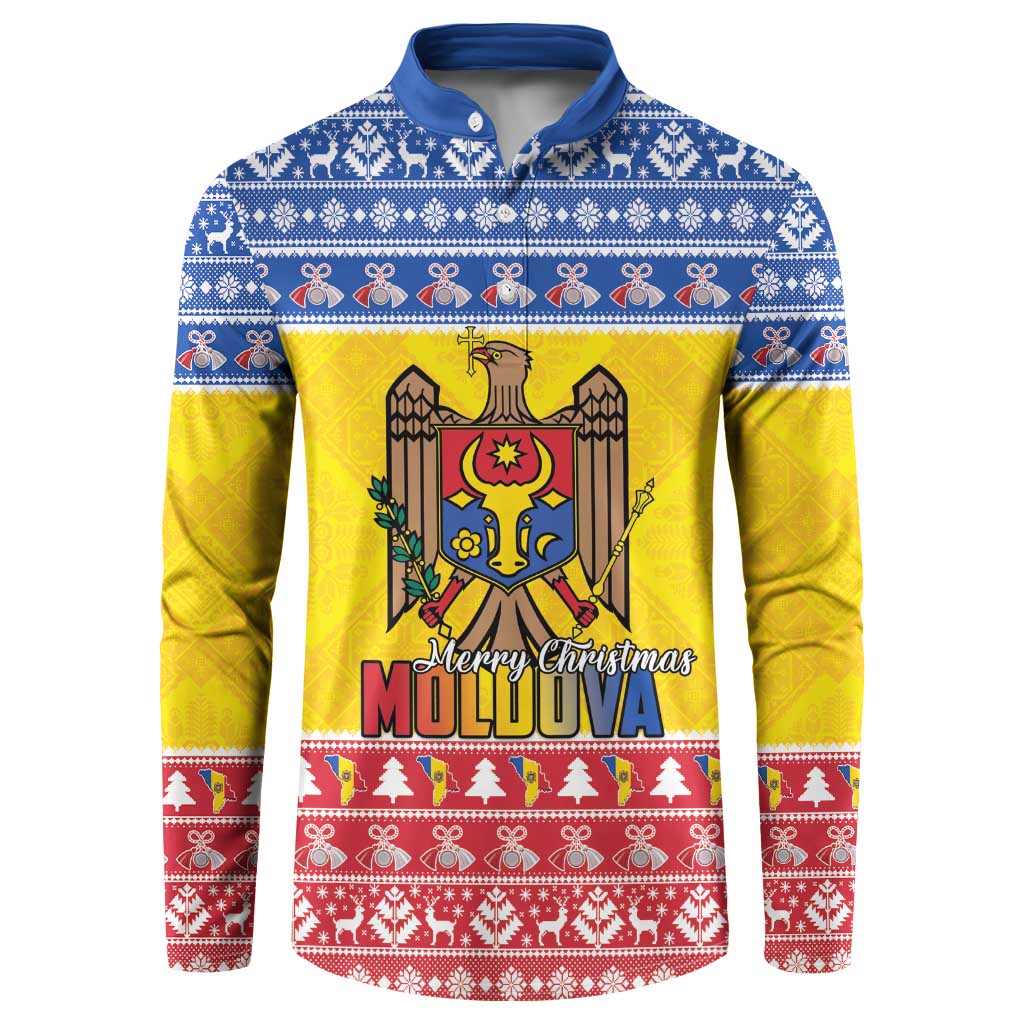 Moldova Christmas Button Sweatshirt Coat Of Arms Craciun fericit - Wonder Print Shop