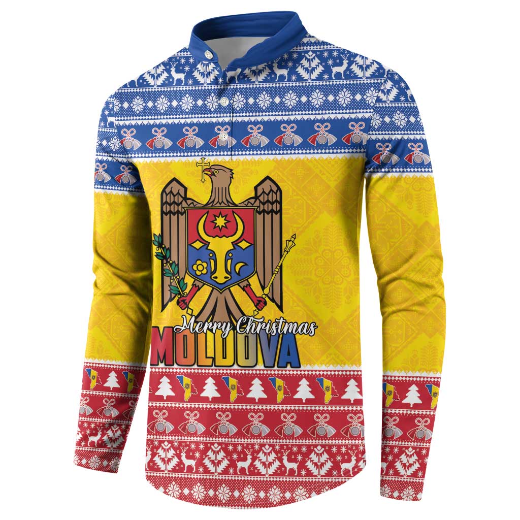 Moldova Christmas Button Sweatshirt Coat Of Arms Craciun fericit - Wonder Print Shop