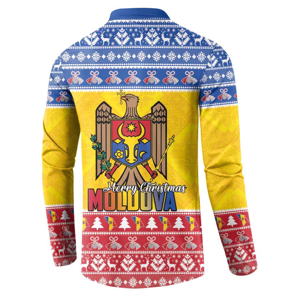 Moldova Christmas Button Sweatshirt Coat Of Arms Craciun fericit - Wonder Print Shop