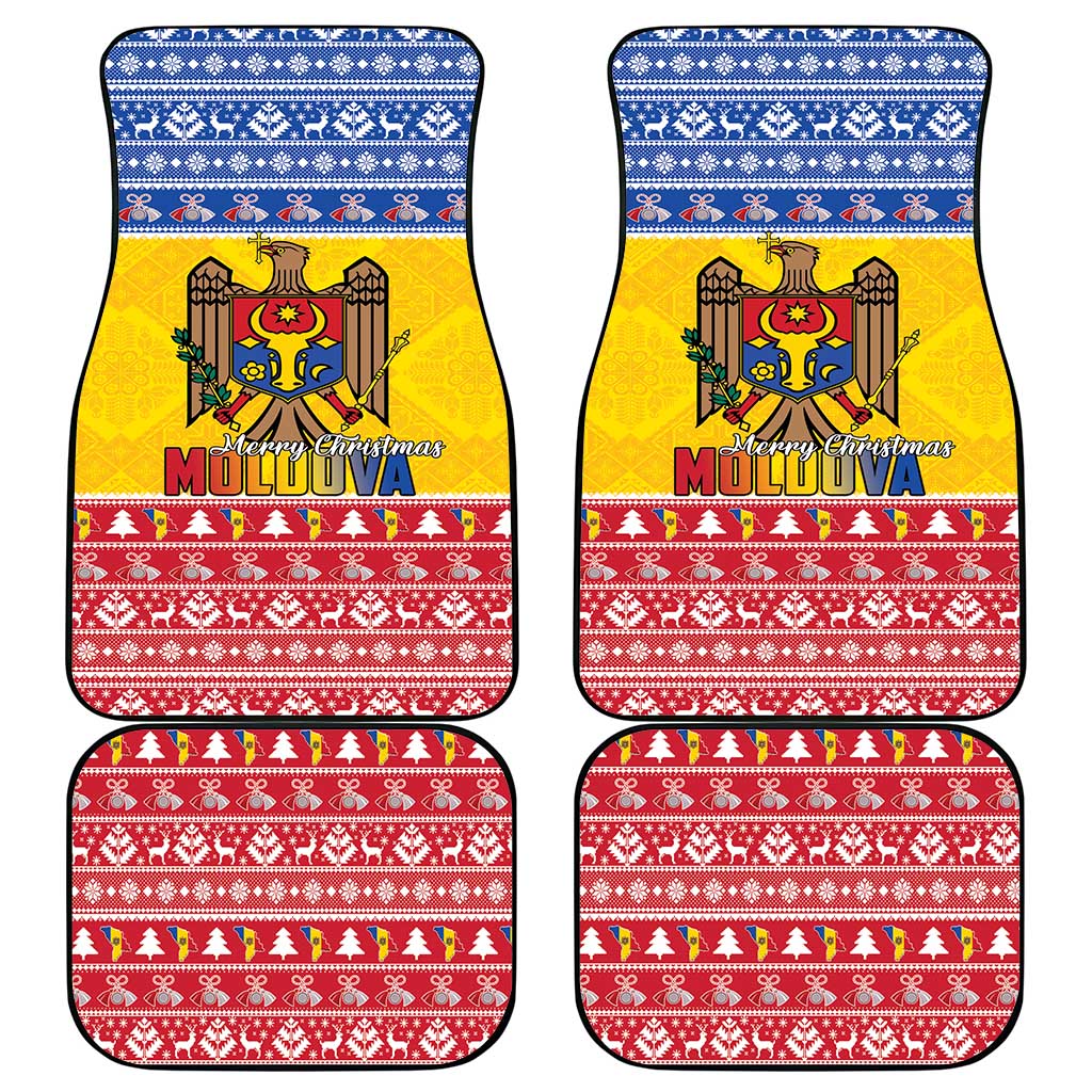 Moldova Christmas Car Mats Coat Of Arms Craciun fericit - Wonder Print Shop