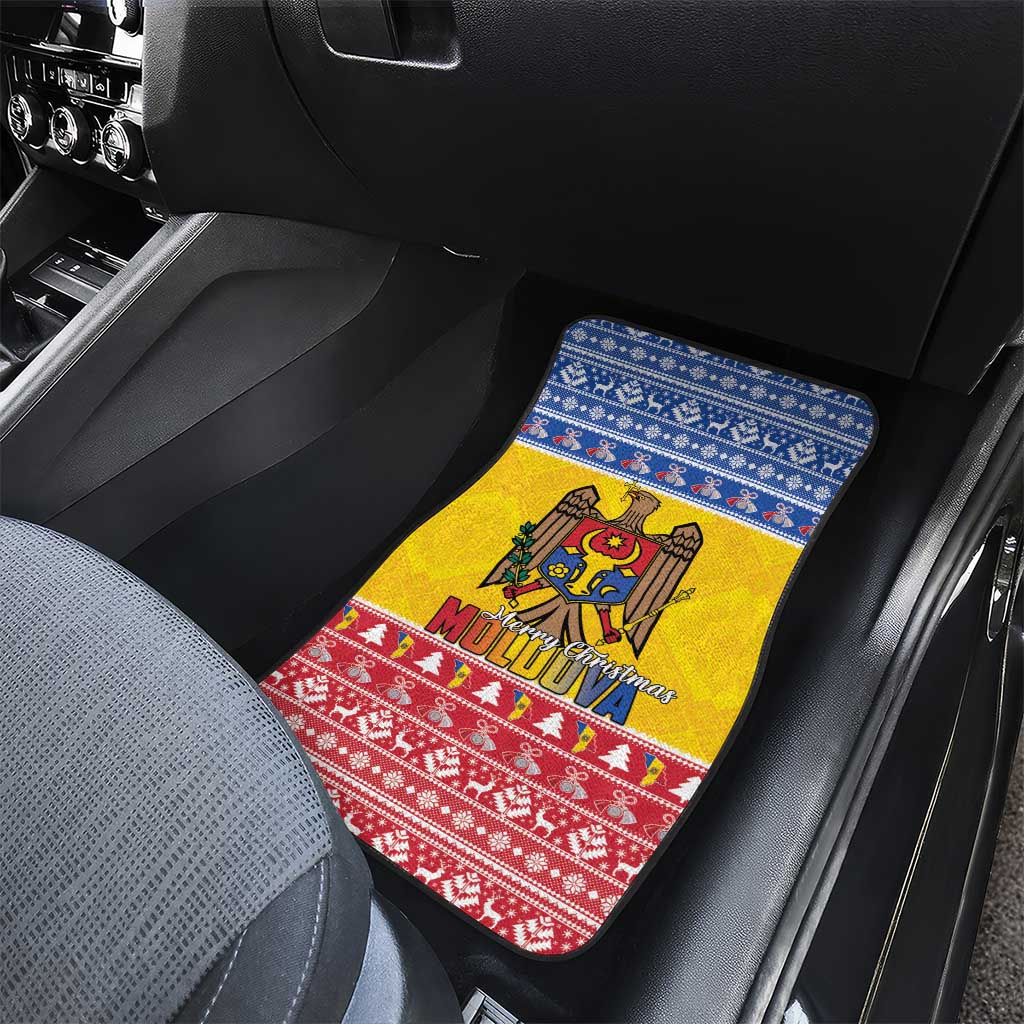 Moldova Christmas Car Mats Coat Of Arms Craciun fericit - Wonder Print Shop