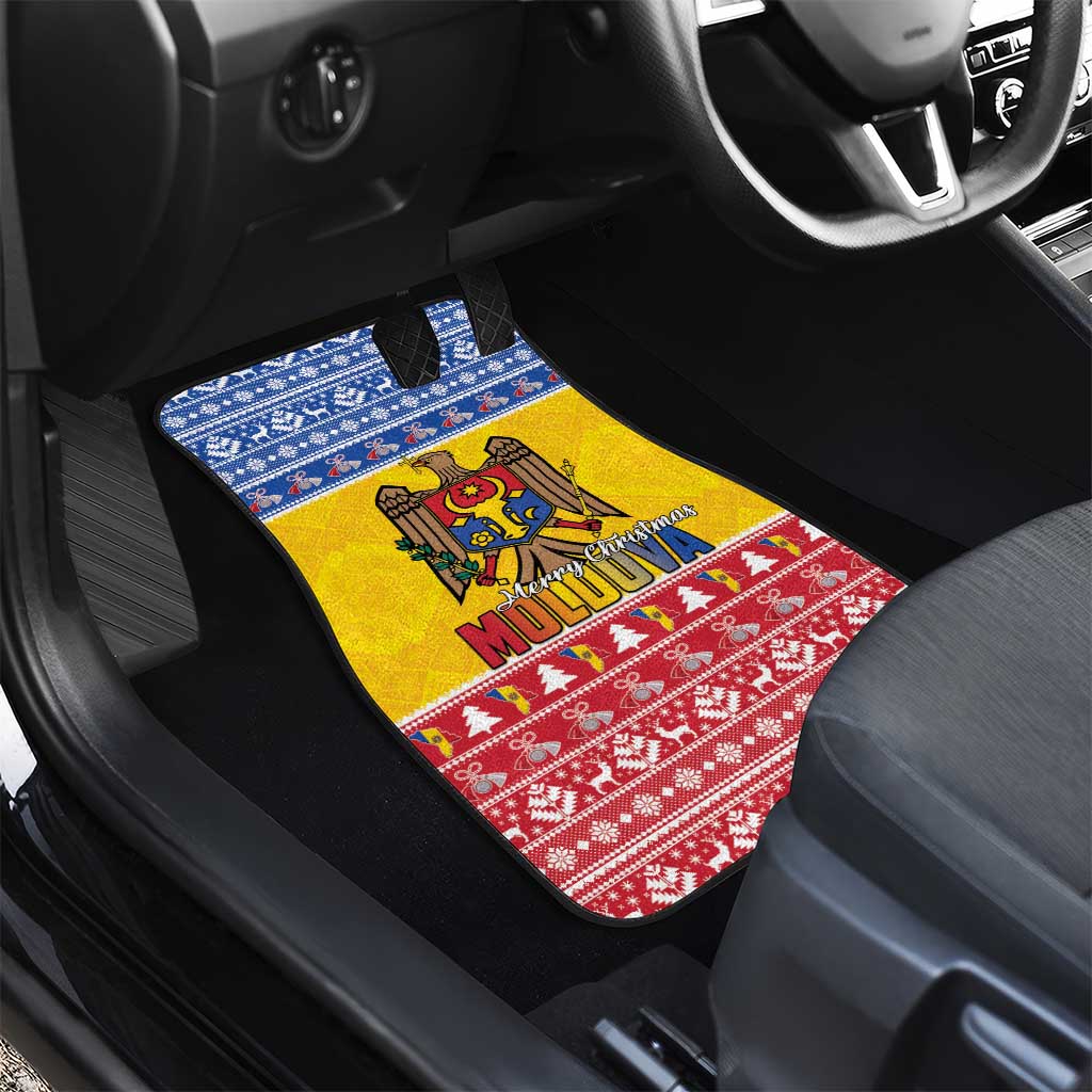 Moldova Christmas Car Mats Coat Of Arms Craciun fericit - Wonder Print Shop