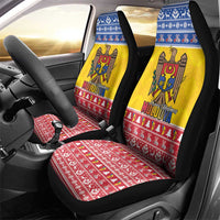 Moldova Christmas Car Seat Cover Coat Of Arms Craciun fericit - Wonder Print Shop