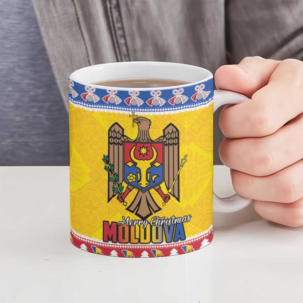 Moldova Christmas Ceramic Mug Coat Of Arms Craciun fericit - Wonder Print Shop