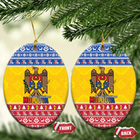 Moldova Christmas Ceramic Ornament Coat Of Arms Craciun fericit - Wonder Print Shop