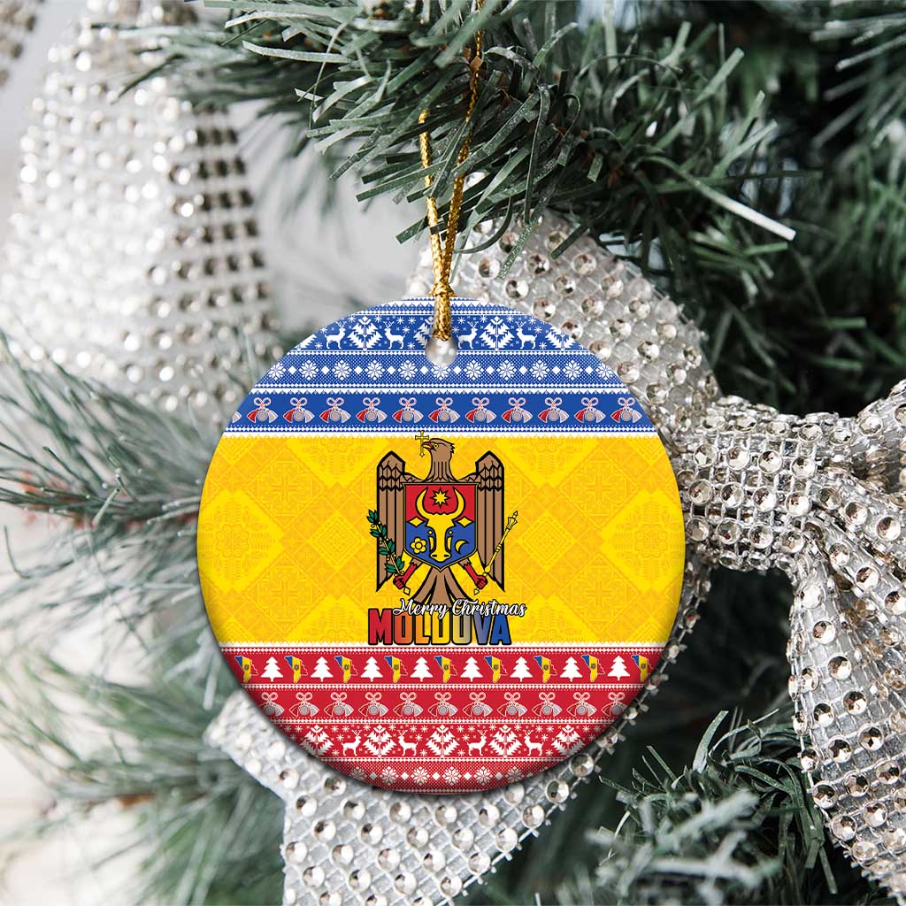 Moldova Christmas Ceramic Ornament Coat Of Arms Craciun fericit - Wonder Print Shop