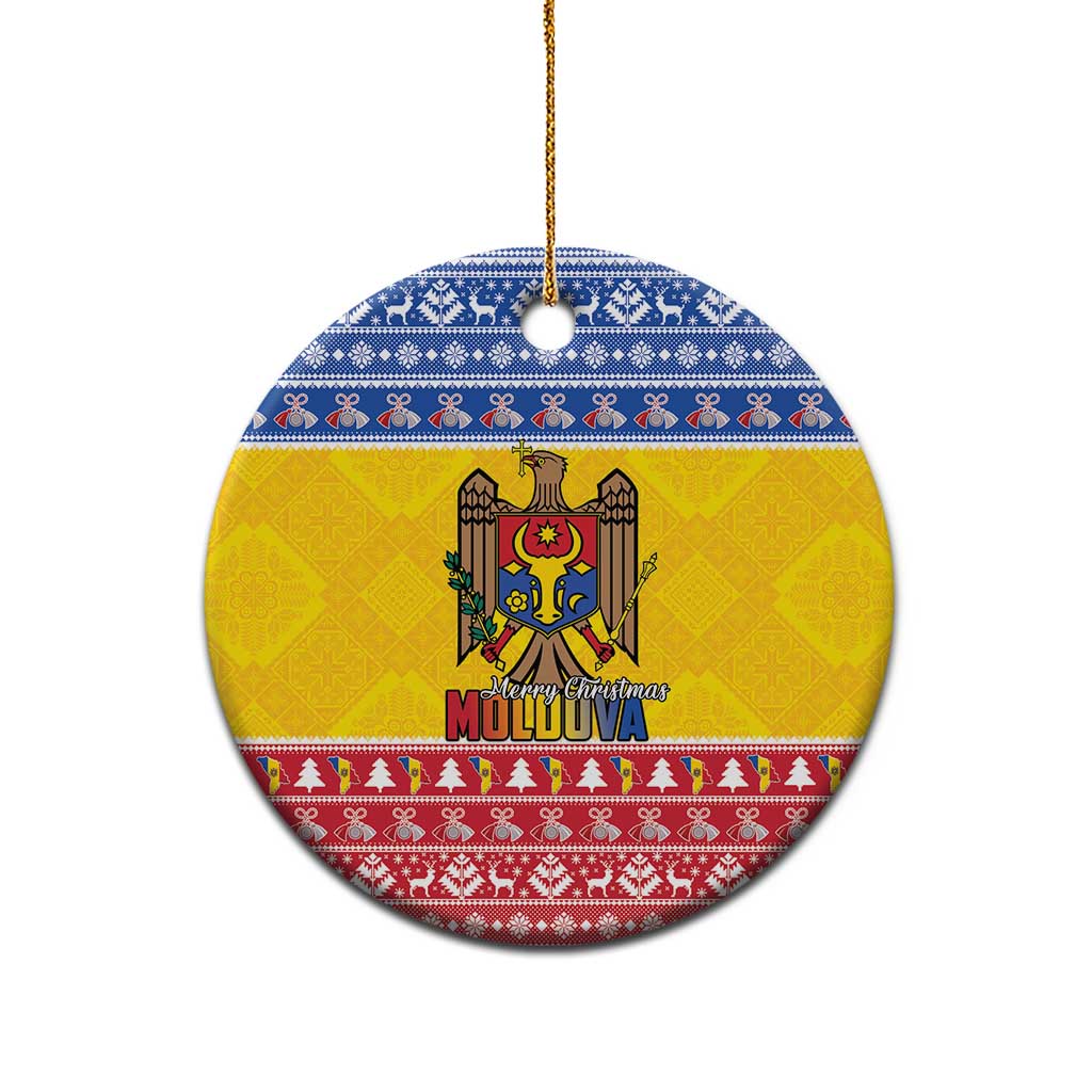 Moldova Christmas Ceramic Ornament Coat Of Arms Craciun fericit - Wonder Print Shop