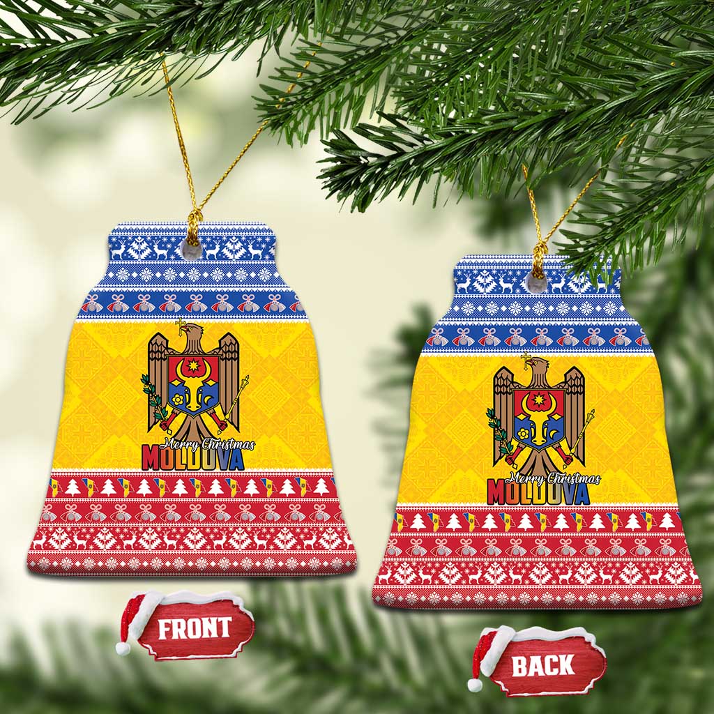 Moldova Christmas Ceramic Ornament Coat Of Arms Craciun fericit - Wonder Print Shop