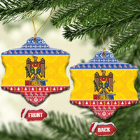 Moldova Christmas Ceramic Ornament Coat Of Arms Craciun fericit - Wonder Print Shop