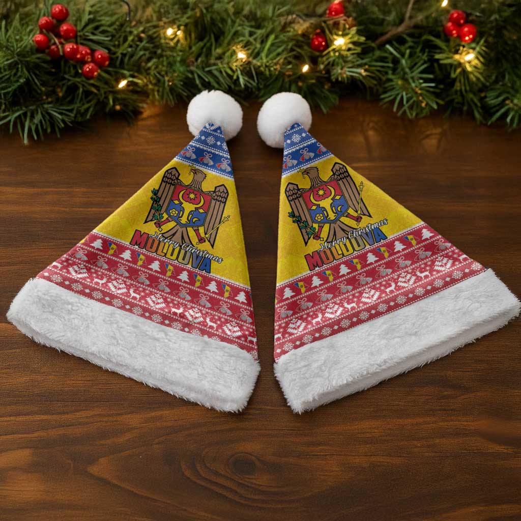 Moldova Christmas Santa Hat Coat Of Arms Craciun fericit - Wonder Print Shop