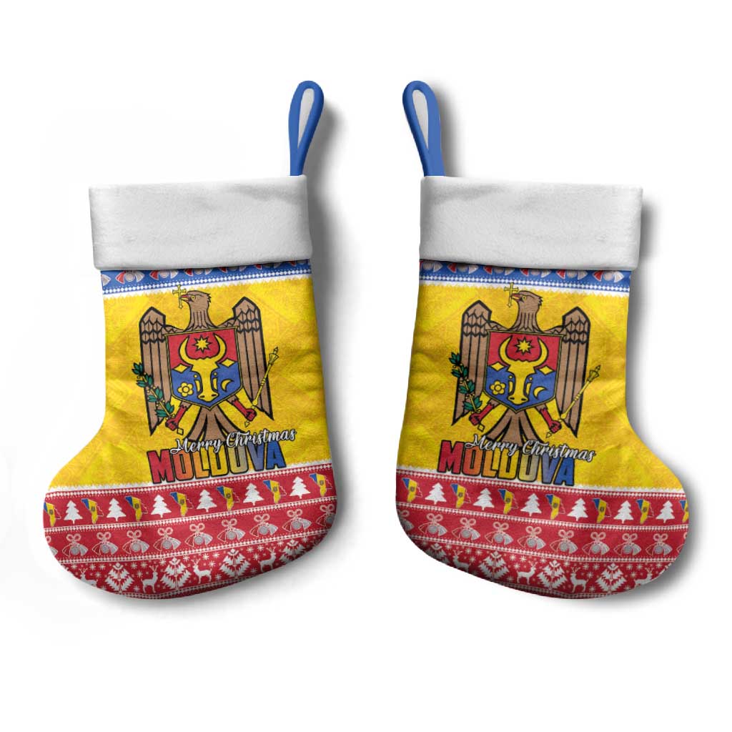 Moldova Christmas Stocking Coat Of Arms Craciun fericit - Wonder Print Shop