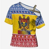 Moldova Christmas Cross Shoulder Shirt Coat Of Arms Craciun fericit - Wonder Print Shop