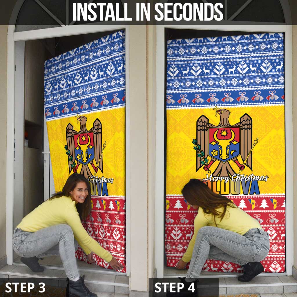Moldova Christmas Door Cover Coat Of Arms Craciun fericit - Wonder Print Shop