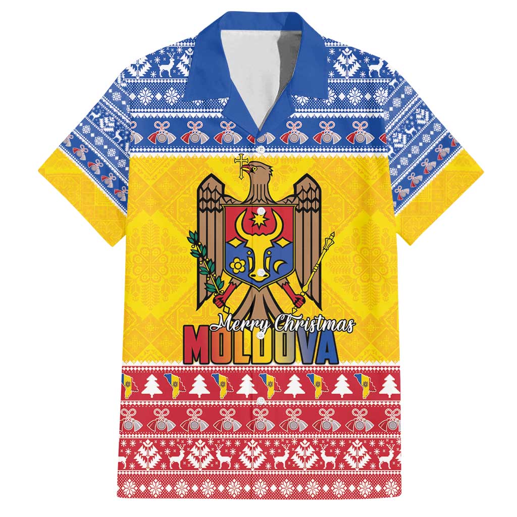 Moldova Christmas Family Matching Puletasi and Hawaiian Shirt Coat Of Arms Craciun fericit - Wonder Print Shop