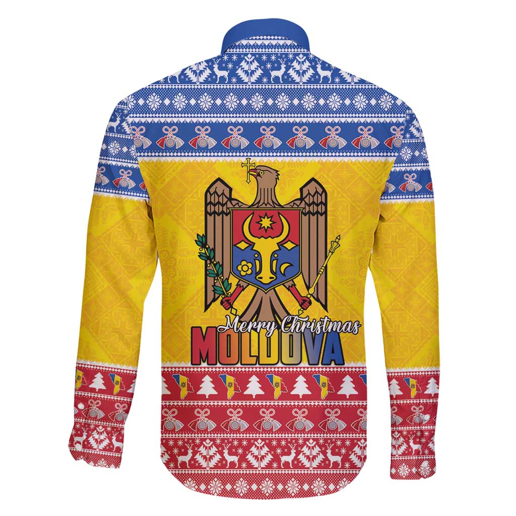 Moldova Christmas Family Matching Short Sleeve Bodycon Dress and Hawaiian Shirt Coat Of Arms Craciun fericit - Wonder Print Shop