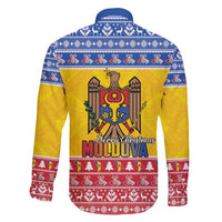 Moldova Christmas Family Matching Short Sleeve Bodycon Dress and Hawaiian Shirt Coat Of Arms Craciun fericit - Wonder Print Shop