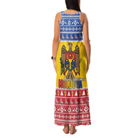 Moldova Christmas Family Matching Tank Maxi Dress and Hawaiian Shirt Coat Of Arms Craciun fericit - Wonder Print Shop