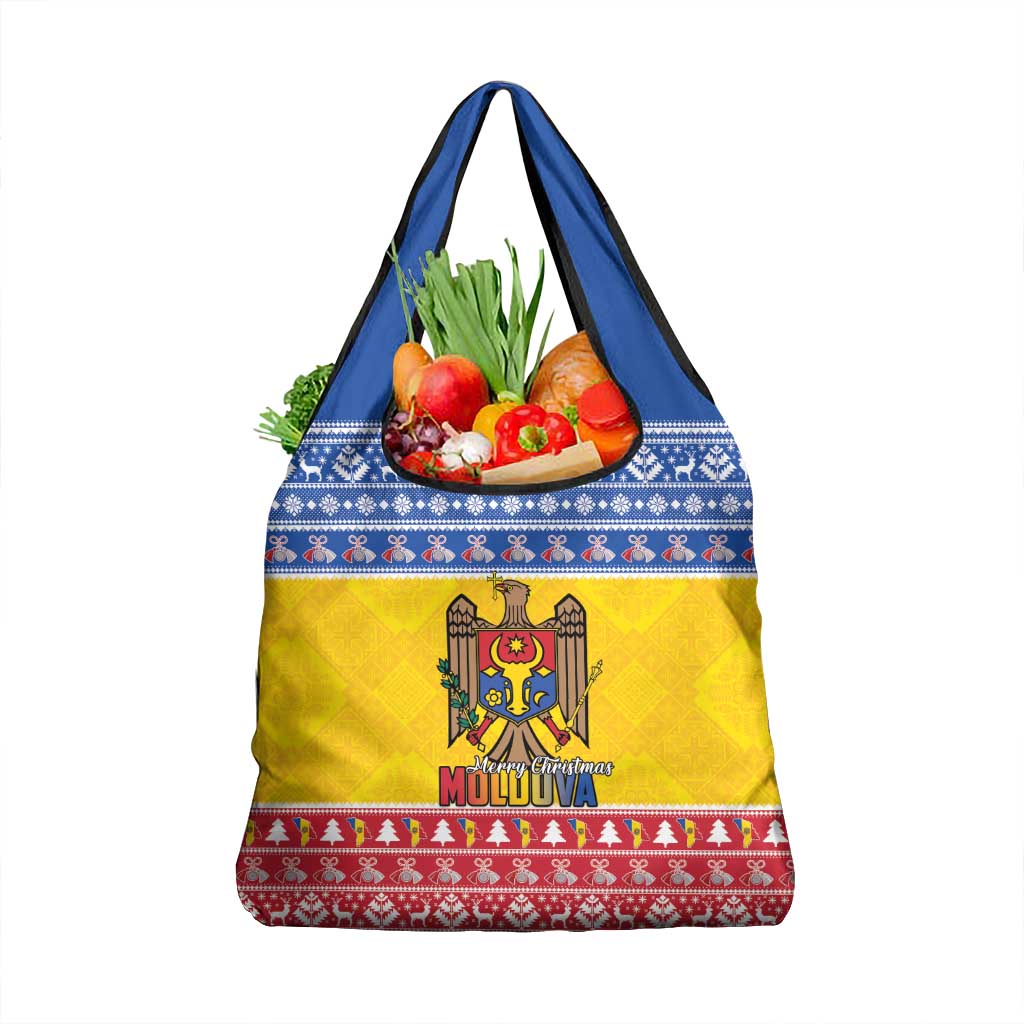 Moldova Christmas Grocery Bag Coat Of Arms Craciun fericit - Wonder Print Shop