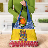 Moldova Christmas Grocery Bag Coat Of Arms Craciun fericit - Wonder Print Shop