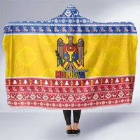 Moldova Christmas Hooded Blanket Coat Of Arms Craciun fericit - Wonder Print Shop