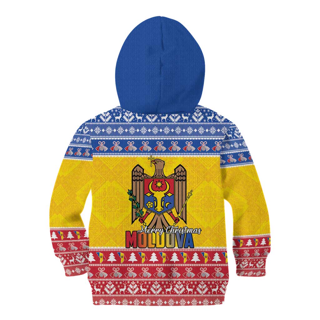 Moldova Christmas Kid Hoodie Coat Of Arms Craciun fericit - Wonder Print Shop