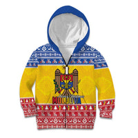 Moldova Christmas Kid Hoodie Coat Of Arms Craciun fericit - Wonder Print Shop