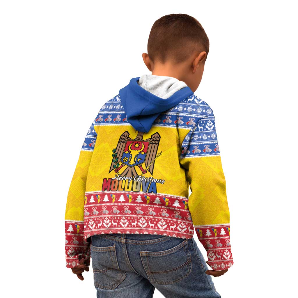 Moldova Christmas Kid Hoodie Coat Of Arms Craciun fericit - Wonder Print Shop