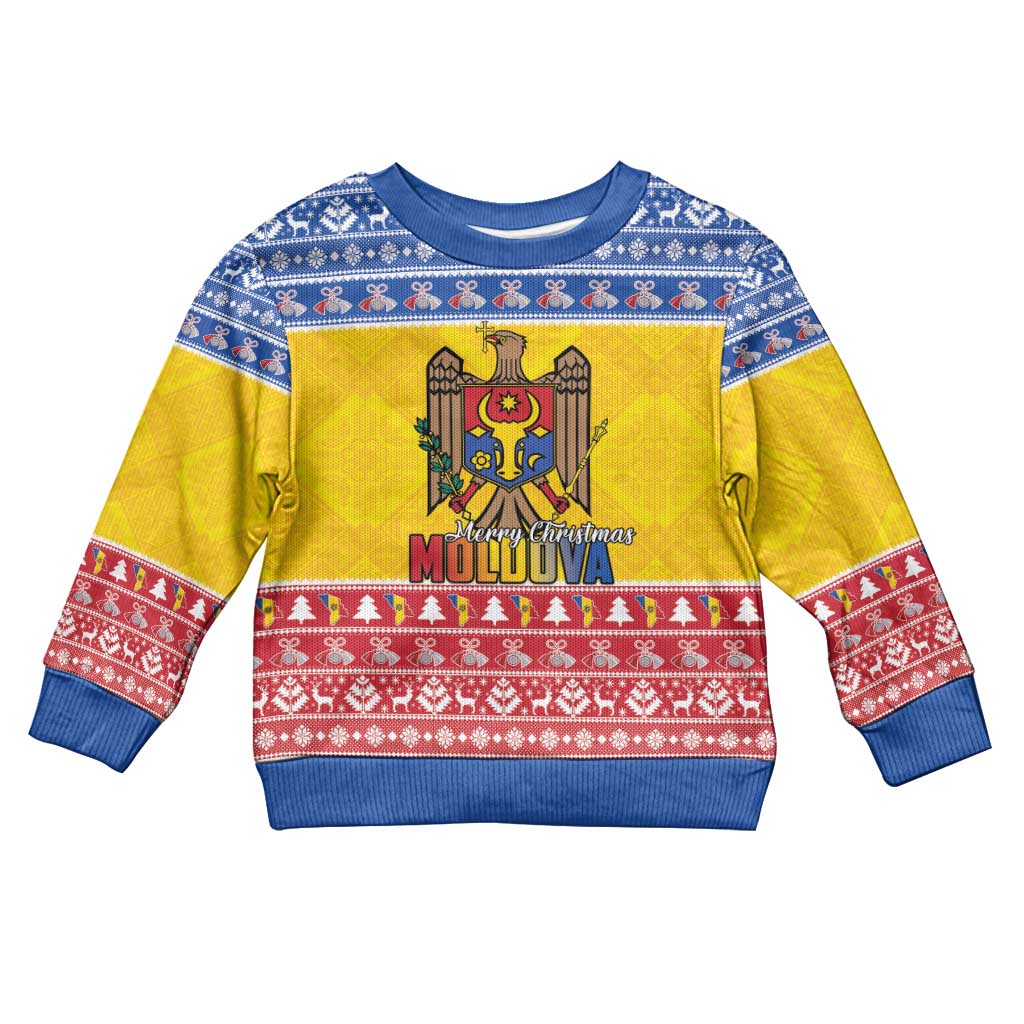 Moldova Christmas Kid Ugly Christmas Sweater Coat Of Arms Craciun fericit - Wonder Print Shop