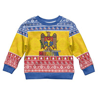 Moldova Christmas Kid Ugly Christmas Sweater Coat Of Arms Craciun fericit - Wonder Print Shop