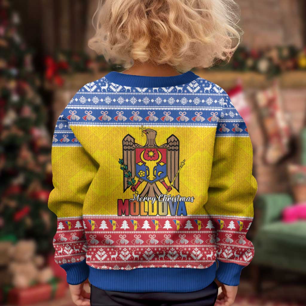 Moldova Christmas Kid Ugly Christmas Sweater Coat Of Arms Craciun fericit - Wonder Print Shop