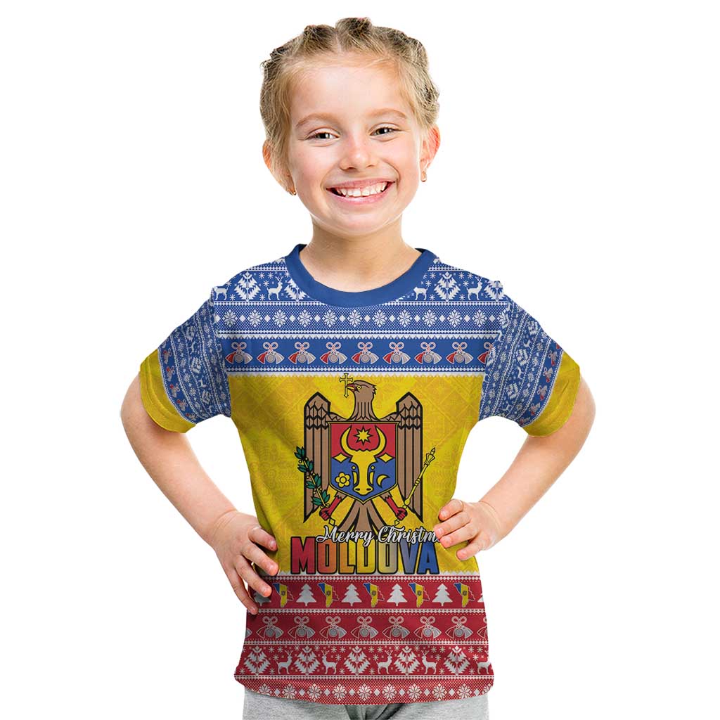 Moldova Christmas Kid T Shirt Coat Of Arms Craciun fericit - Wonder Print Shop