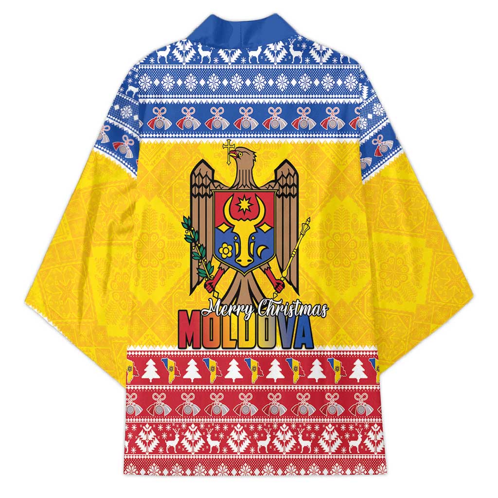 Moldova Christmas Kimono Coat Of Arms Craciun fericit - Wonder Print Shop