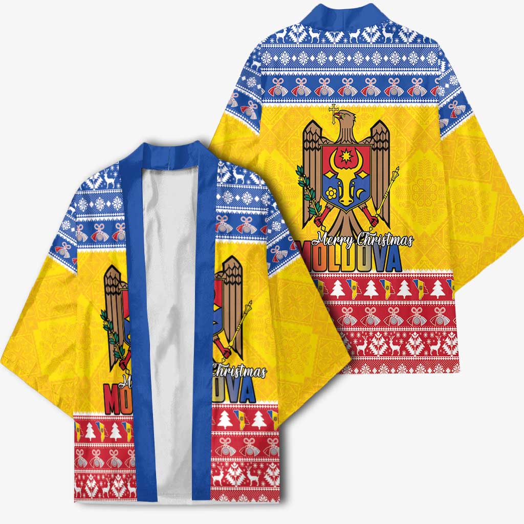 Moldova Christmas Kimono Coat Of Arms Craciun fericit - Wonder Print Shop