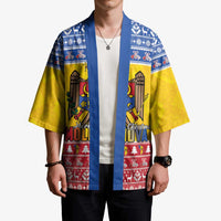 Moldova Christmas Kimono Coat Of Arms Craciun fericit - Wonder Print Shop