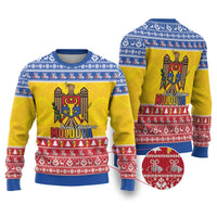 Moldova Christmas Ugly Christmas Sweater Coat Of Arms Craciun fericit - Wonder Print Shop
