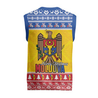 Moldova Christmas Knitted V-Neck Vest Coat Of Arms Craciun fericit - Wonder Print Shop