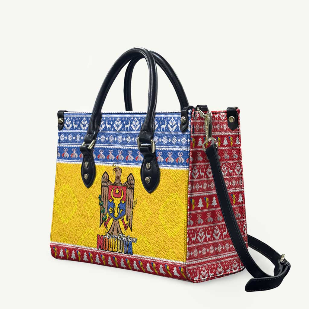 Moldova Christmas Leather Bag Coat Of Arms Craciun fericit - Wonder Print Shop