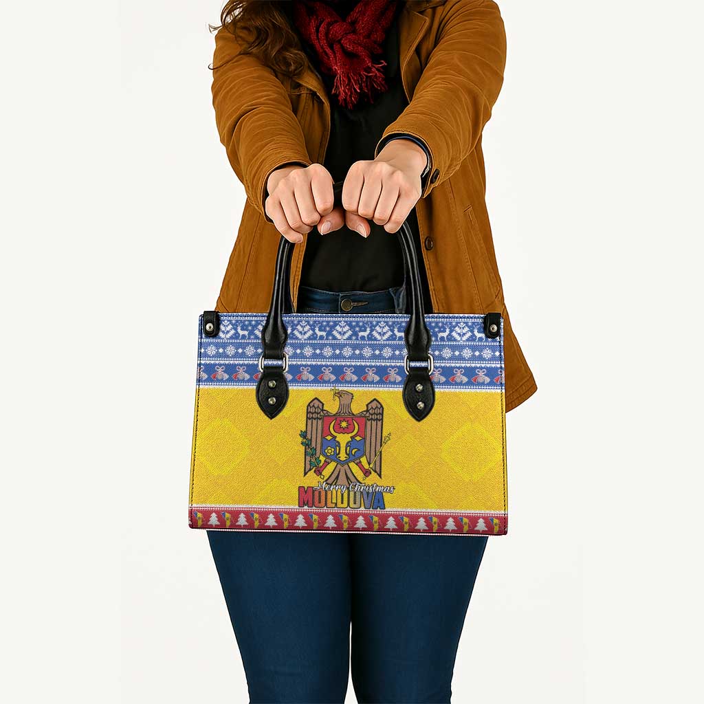 Moldova Christmas Leather Bag Coat Of Arms Craciun fericit - Wonder Print Shop