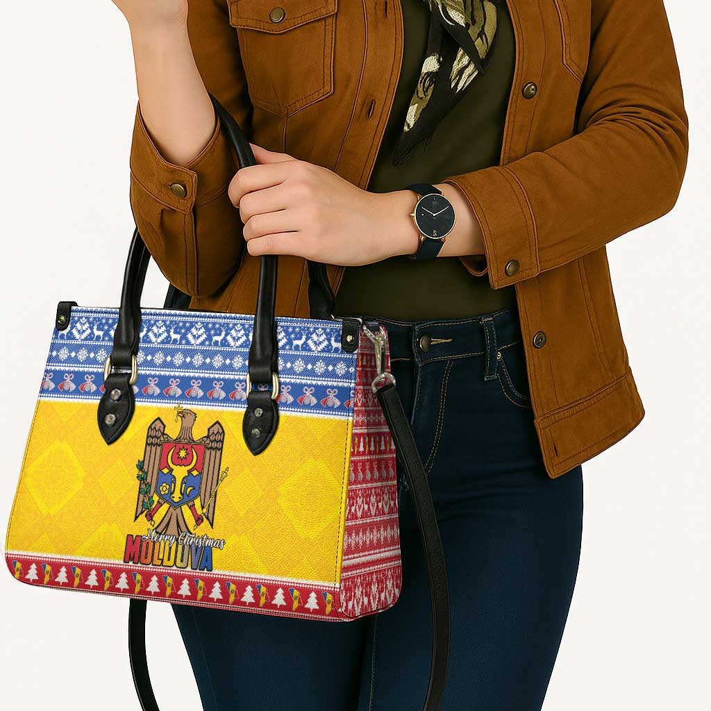 Moldova Christmas Leather Bag Coat Of Arms Craciun fericit - Wonder Print Shop