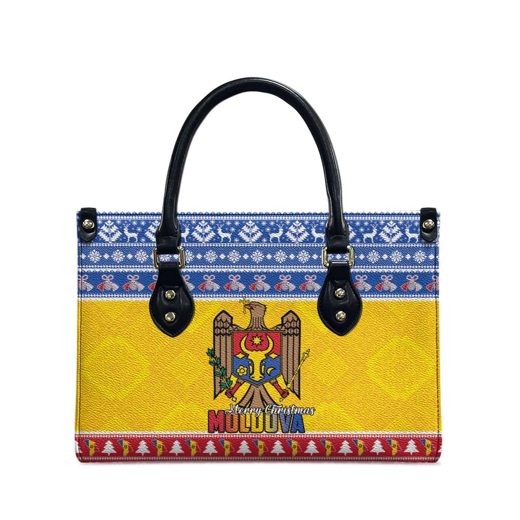 Moldova Christmas Leather Bag Coat Of Arms Craciun fericit - Wonder Print Shop