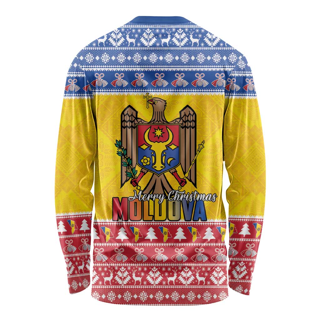 Moldova Christmas Long Sleeve Shirt Coat Of Arms Craciun fericit - Wonder Print Shop