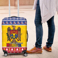 Moldova Christmas Luggage Cover Coat Of Arms Craciun fericit - Wonder Print Shop