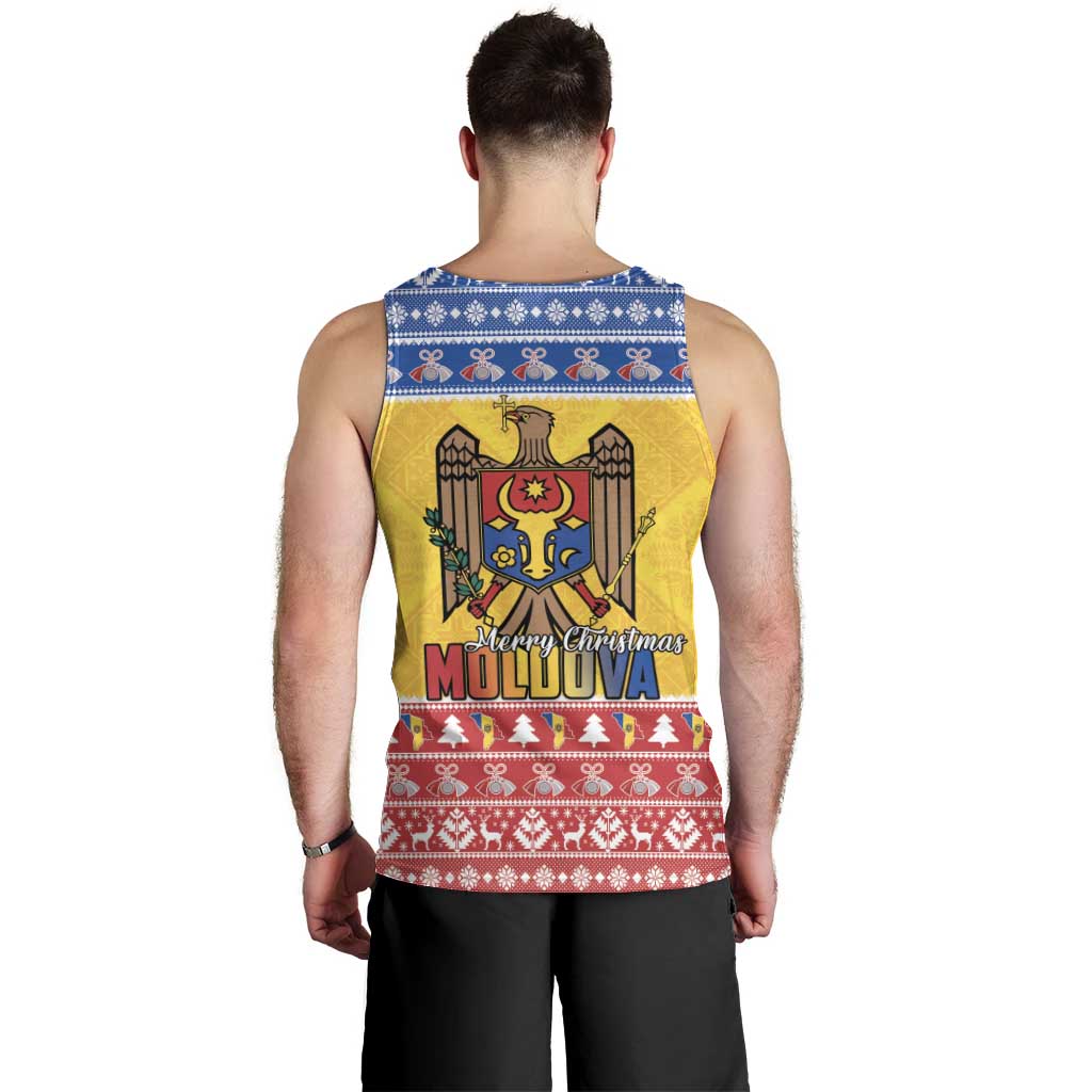 Moldova Christmas Men Tank Top Coat Of Arms Craciun fericit - Wonder Print Shop