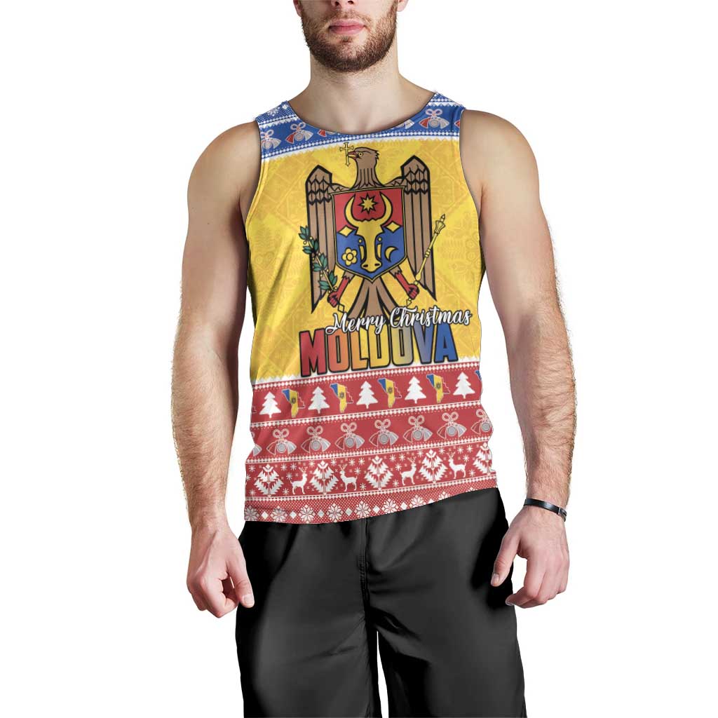 Moldova Christmas Men Tank Top Coat Of Arms Craciun fericit - Wonder Print Shop