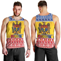 Moldova Christmas Men Tank Top Coat Of Arms Craciun fericit - Wonder Print Shop