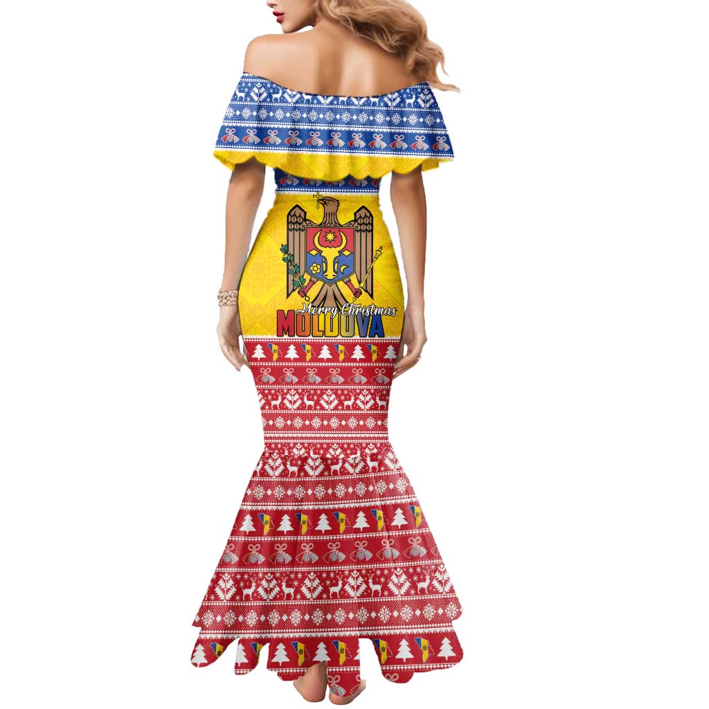Moldova Christmas Mermaid Dress Coat Of Arms Craciun fericit - Wonder Print Shop