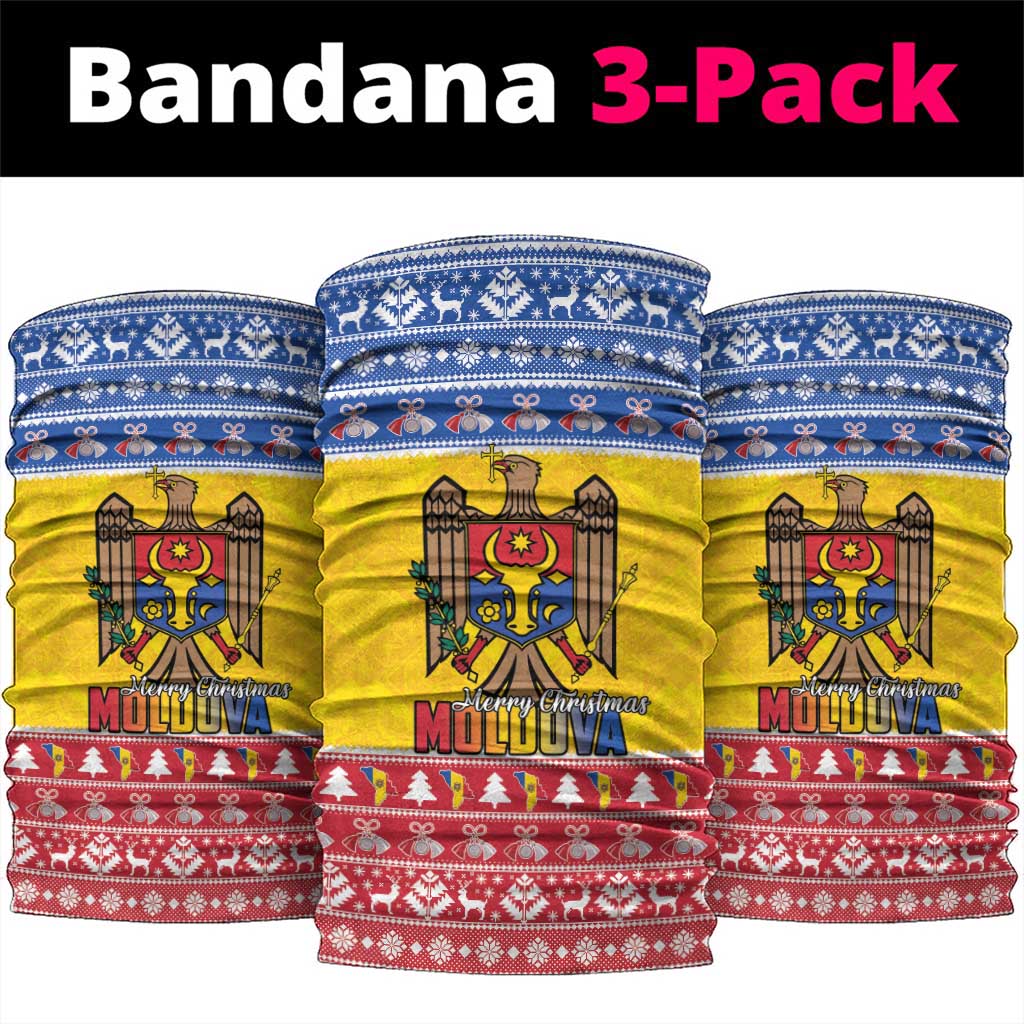 Moldova Christmas Neck Gaiter Coat Of Arms Craciun fericit - Wonder Print Shop