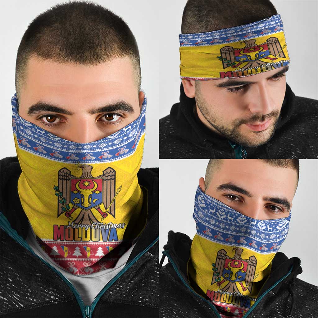 Moldova Christmas Neck Gaiter Coat Of Arms Craciun fericit - Wonder Print Shop