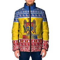 Moldova Christmas Padded Jacket Coat Of Arms Craciun fericit - Wonder Print Shop