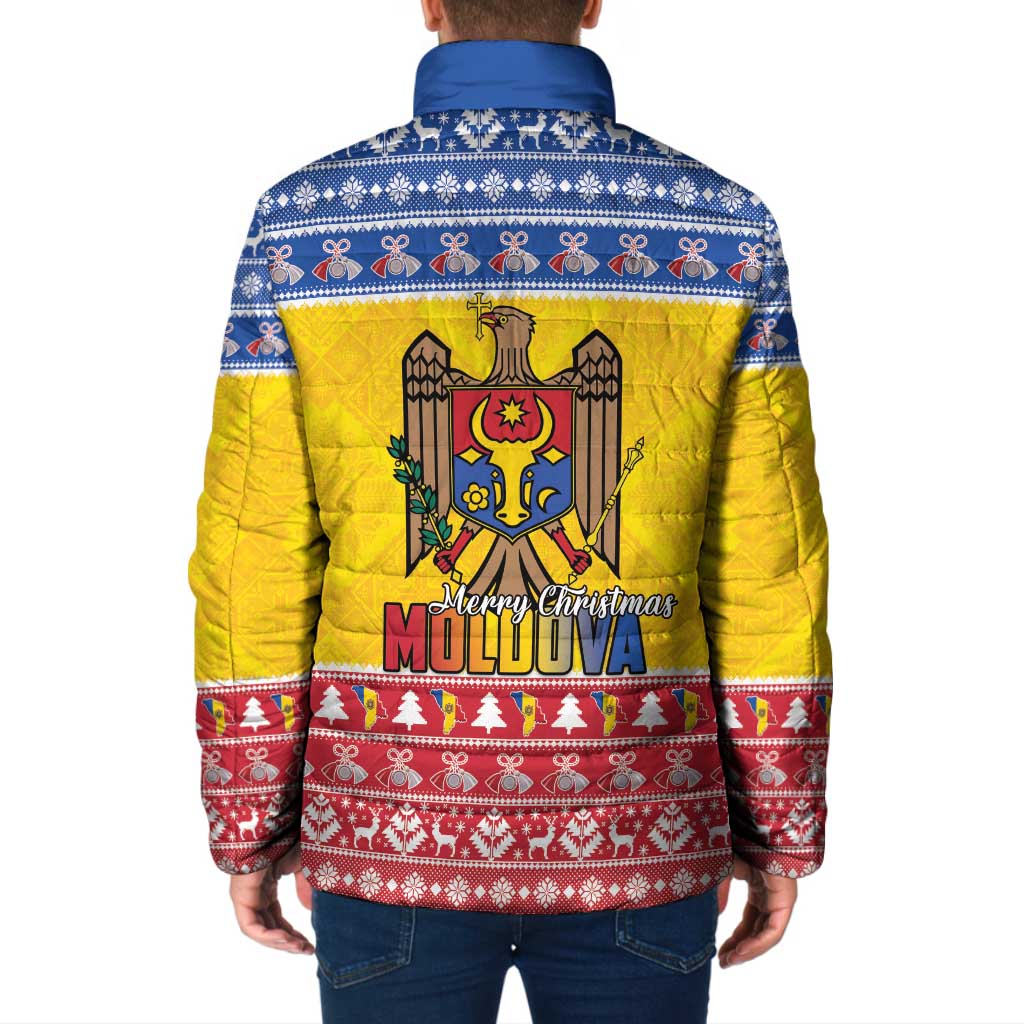 Moldova Christmas Padded Jacket Coat Of Arms Craciun fericit - Wonder Print Shop